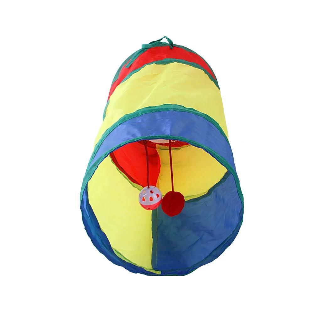 Foldable Rainbow Cat Tunnel Toy - PET PORT 